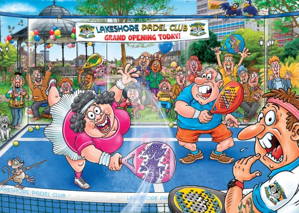Puzzle Wasgij Original 49 - Panique au Padel - 1000 Pièces