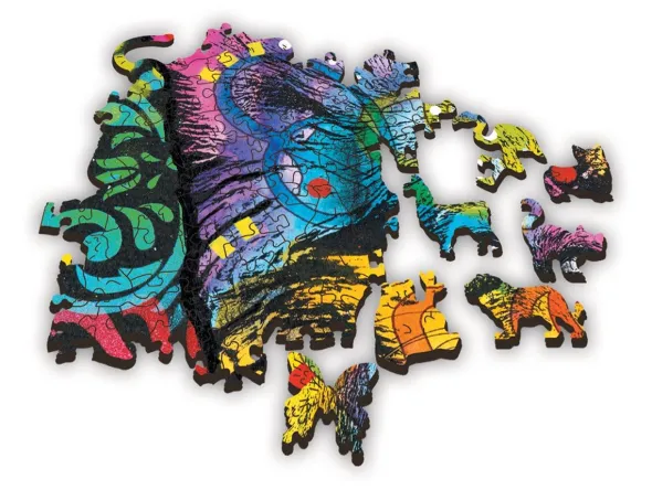 Puzzle Wood Craft - Colorful Puppy - 500 Pièces