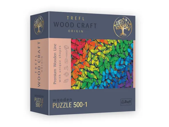 Puzzle Wood Craft - Rainbow Butterflies - 500 Pièces