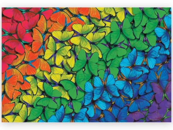 Puzzle Wood Craft - Rainbow Butterflies - 500 Pièces