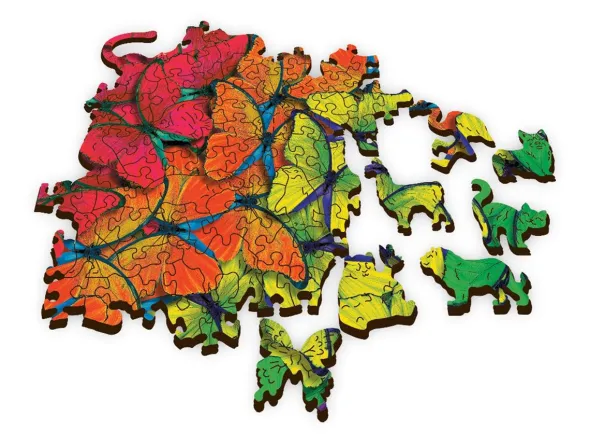Puzzle Wood Craft - Rainbow Butterflies - 500 Pièces