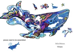 Rainbow Puzzle en bois - Baleine - 101 pièces