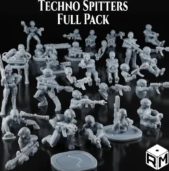Rise Miniatures - Asphalt War - Faction Complète Techno Spitters - 20/22 mm