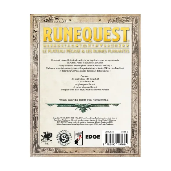 RuneQuest - Le Plateau Pégase & Les Ruines Fumantes - Les Aides de Jeu - Version PDF