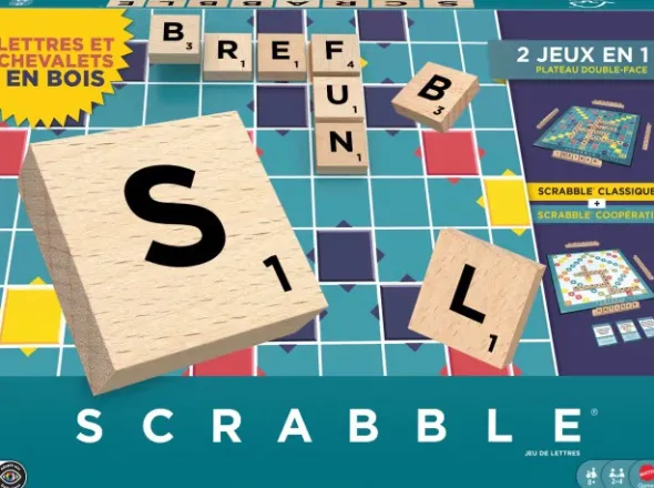 Scrabble Classique - 2 Jeux en 1 - Version Bois