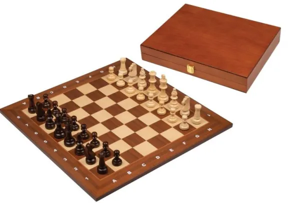 Set d'échecs de Tournoi, case 50 mm - Marron