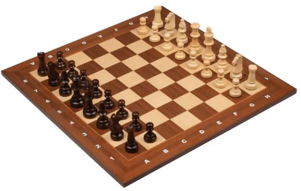 Set d'échecs de Tournoi, case 50 mm - Marron