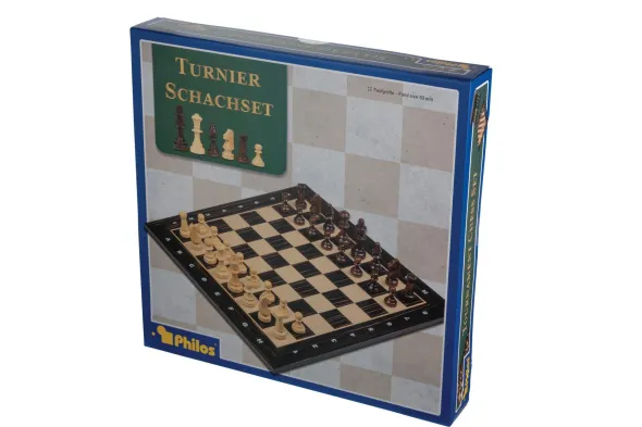 Set d'échecs de Tournoi, case 50 mm - Noir