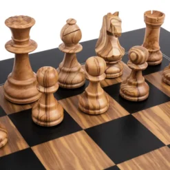 Set d'échecs, Noir Olivier Deluxe, case 50 mm