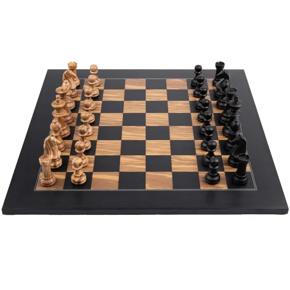 Set d'échecs, Noir Olivier Deluxe, case 50 mm