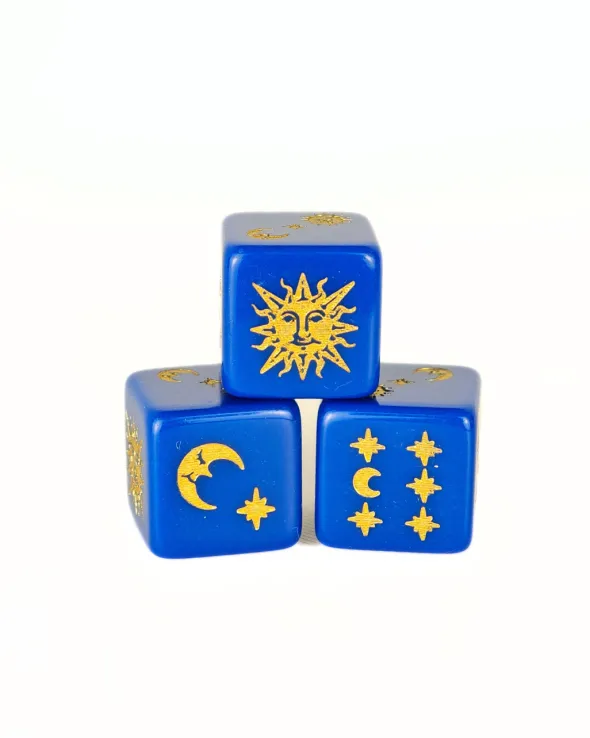 Set de 4 D6 – Lune et Soleil