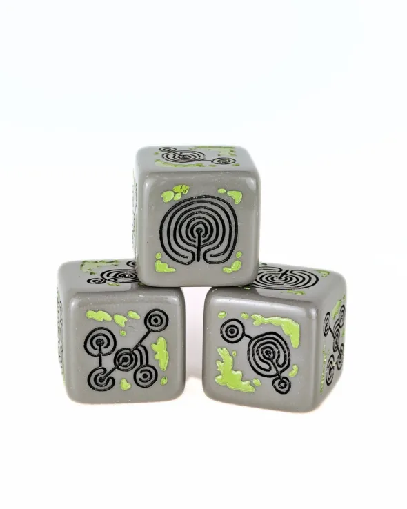 Set de 4 D6 – Pétroglyphe en pierre