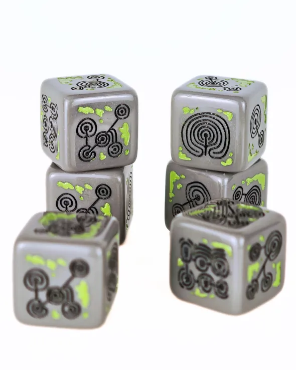 Set de 4 D6 – Pétroglyphe en pierre