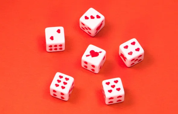 Set de 4 dés D6 - Sweetheart