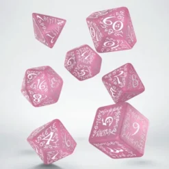 Set de dés Elfique Shimmering Rose & Blanc