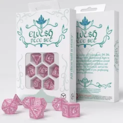 Set de dés Elfique Shimmering Rose & Blanc