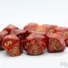 Set de 10 Dés 10 Faces Chessex : Scarab Couleur Scarlet/Gold