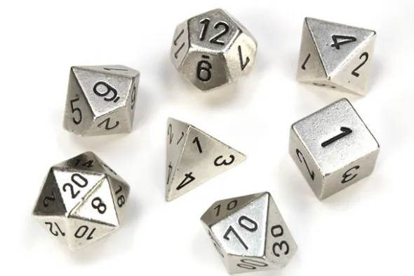 Set de 7 Dés JDR Chessex : Métalliques