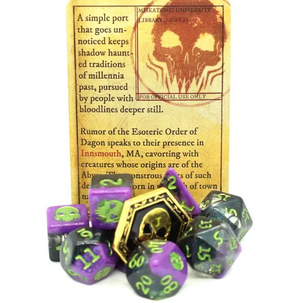 Set de 10 Dés JDR Elder Dice: In the Shadows of Innsmouth