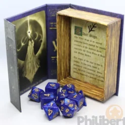 Set de 9 Dés JDR Elder Dice: Lovecraft Elder Sign (Blue Aether)
