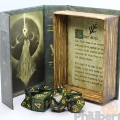 Set de 9 Dés JDR Elder Dice: Lovecraft Elder Sign Green