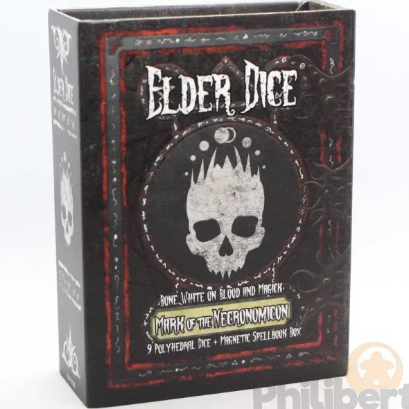 Set de 9 Dés JDR Elder Dice: Mark of the Necronomicon (Bone White on Blood)