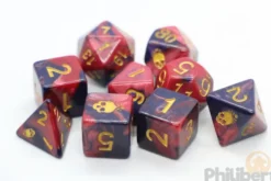 Set de 9 Dés JDR Elder Dice: Mark of the Necronomicon (Red & Inky Black)