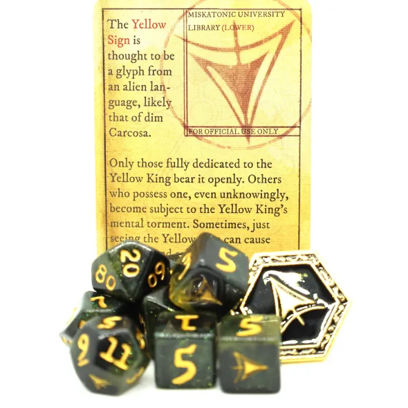 Set de 10 Dés JDR Elder Dice: Yellow Sign: Dim Carcosa