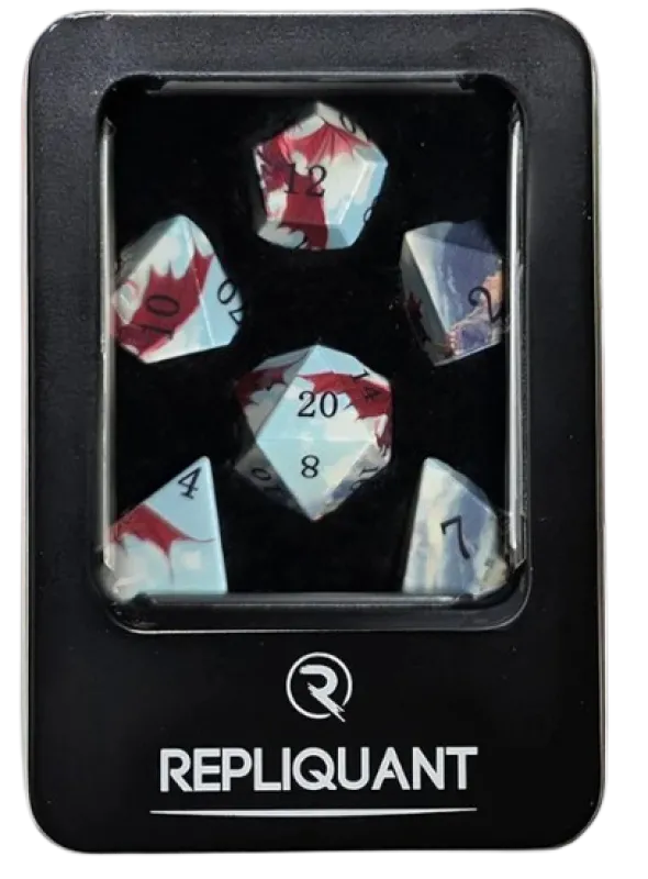 Set de 7 Dés JDR Répliquant - Dragon UV Printing