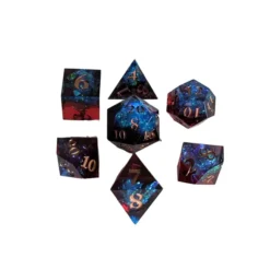 Set de 7 Dés JDR Répliquant - Glace et Feu