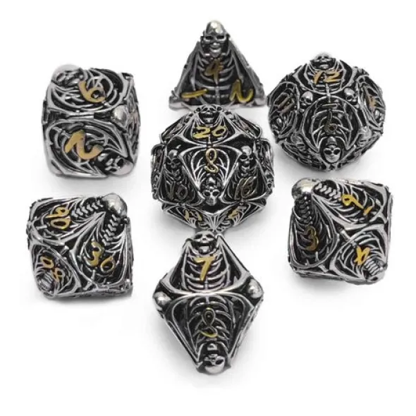 Set de 7 Dés JDR Répliquant : Hollow Nécromancien Acier