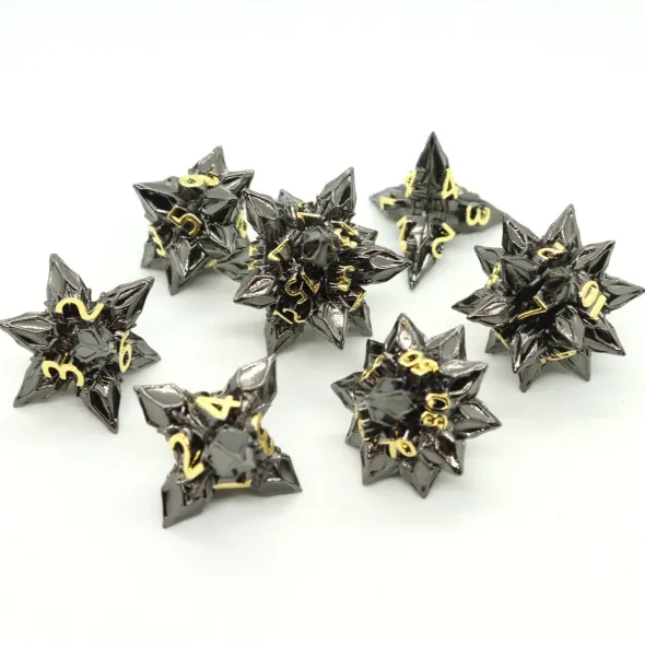 Set de 7 Dés JDR Répliquant - Étoiles Noires