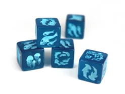 Set de 4 D6 - Thématique océan et poissons