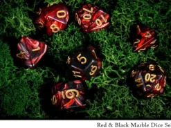 Set dés marbrés - rouge et noir