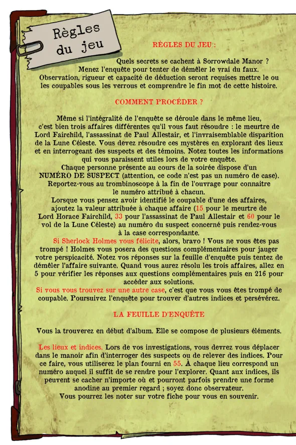 Sherlock Holmes - La BD dont vous êtes le Héros : Mystères à Sorrowdale Manor
