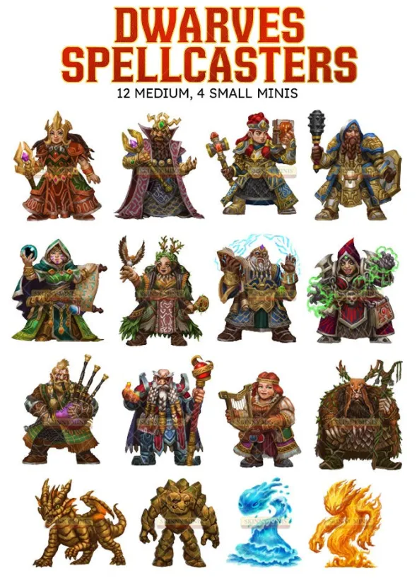 Skinny Minis - Dwarves Spellcasters