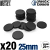 Socles de Plastique Ronds 25mm - Noir