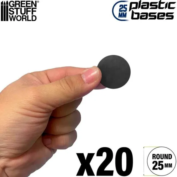Socles de Plastique Ronds 25mm - Noir