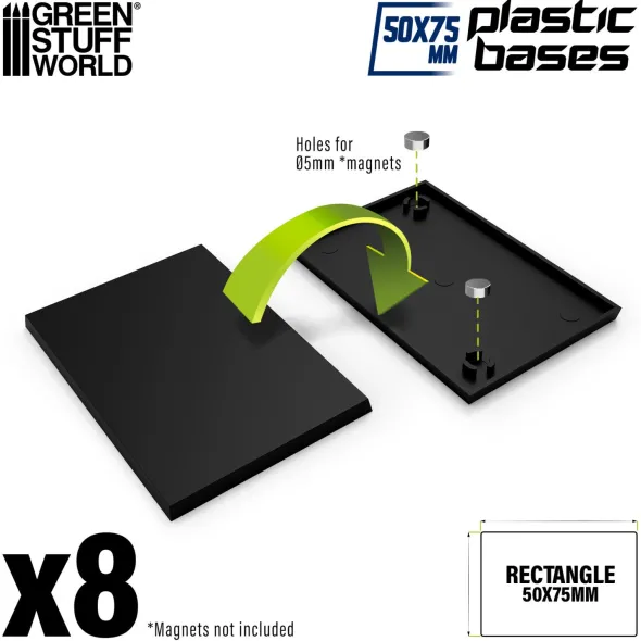Socles Rectangulaires 50x75mm en Plastique