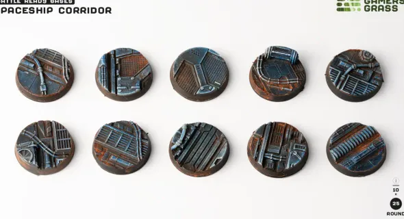 Spaceship Corridor Bases, Round 25mm (x10)