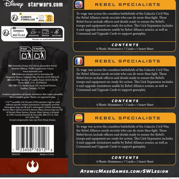 Star Wars: Légion - Rebel Specialists