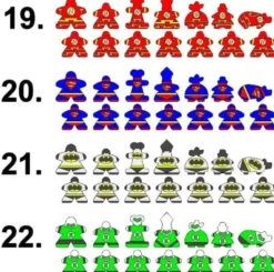 Superhero set 1 - Carcassonne Big Box Meeples