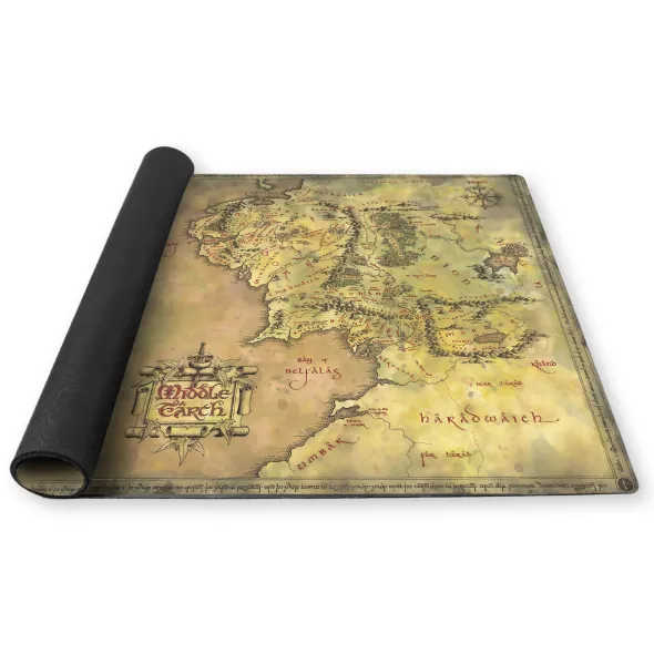 Tapis de Jeu Neoprene LOTR - 60x60 cm - Plan de la Terre du Milieu