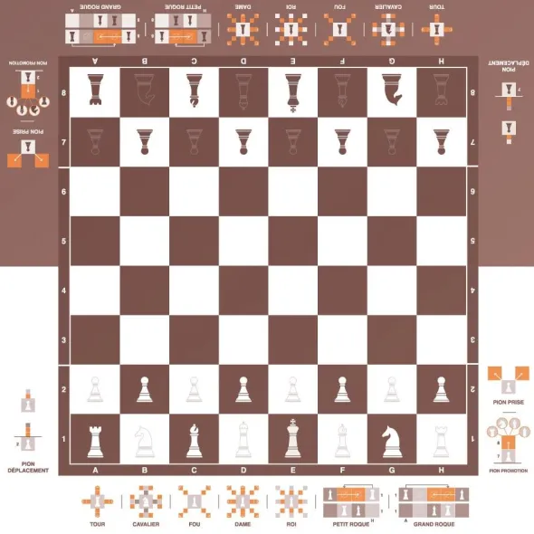 Tapis Echecs Pédagogique (60 x 60 cm)
