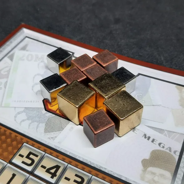 Terraforming Mars - Ensemble de cubes en métal compatibles de couleur bronze, argent et or