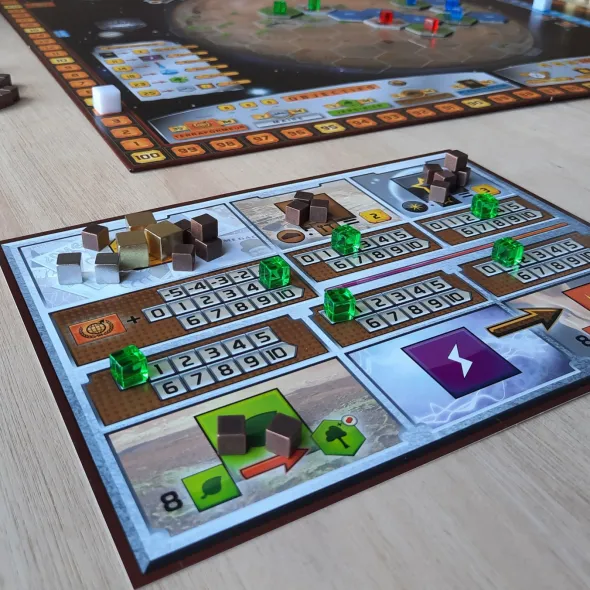 Terraforming Mars - Ensemble de cubes en métal compatibles de couleur bronze, argent et or
