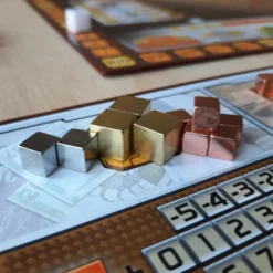 Terraforming Mars - Ensemble de cubes en métal compatibles de couleur cuivre, argent et or