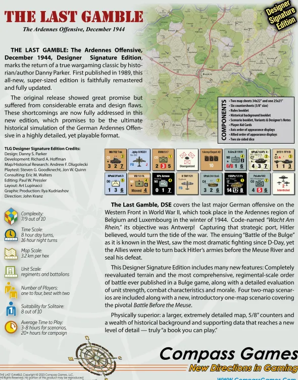 The Last Gamble: The Ardennes Offensive, December 1944 – Designer Signature Edition