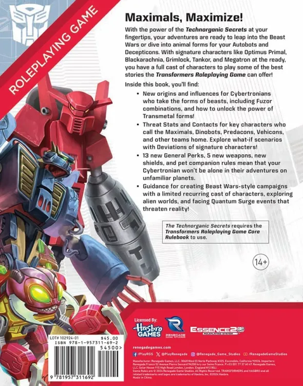 Transformers Roleplaying Game - Technorganic Secrets