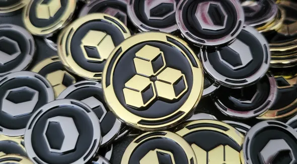 Twilight Imperium - Ensemble de pièces métalliques double face pour marchandises et commodités - Brillant avec émail noir
